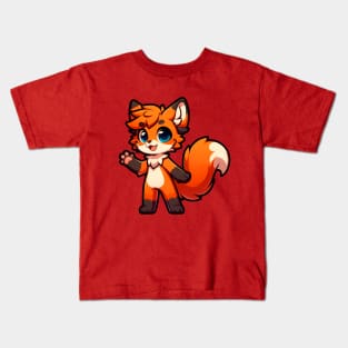 Cute Chibi Fox Anthro Furry Art Kids T-Shirt